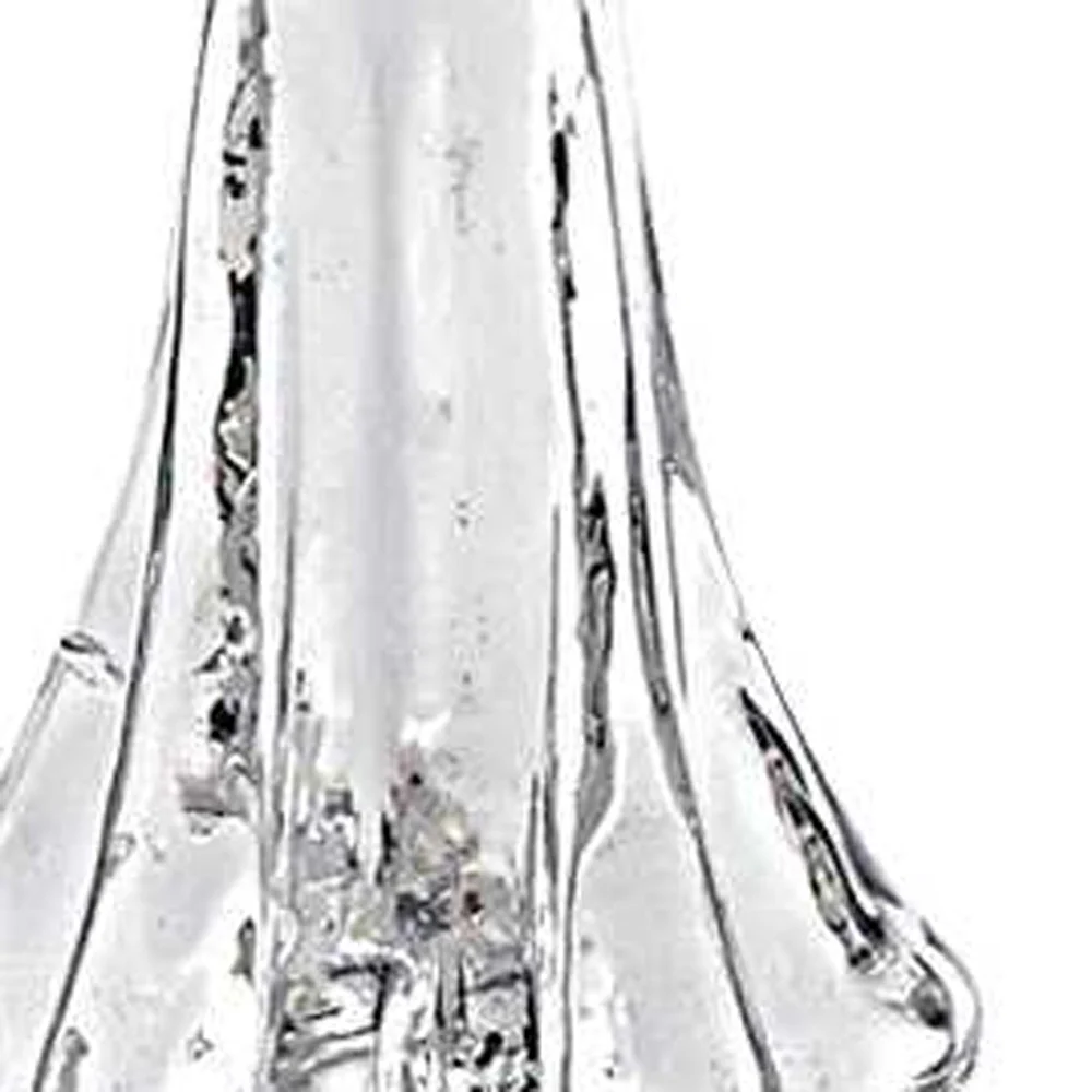 12" Mouth Blown Clear Glass Christmas Tree Sculpture By Homeroots - Image 4