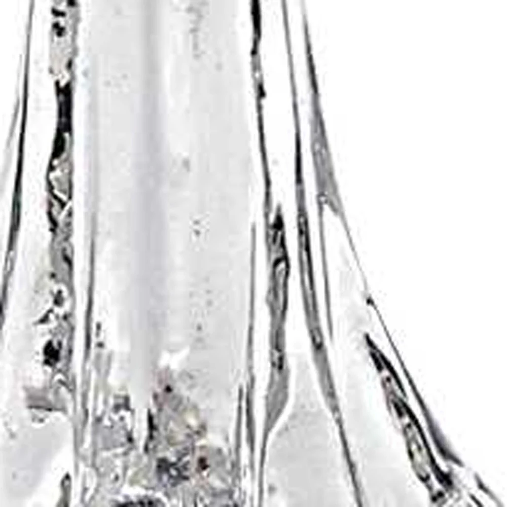 12" Mouth Blown Clear Glass Christmas Tree Sculpture By Homeroots - Image 5