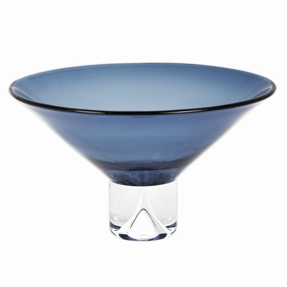 12 Mouth Blown Crystal Midnight Blue Centerpiece Bowl By Homeroots - Image 2