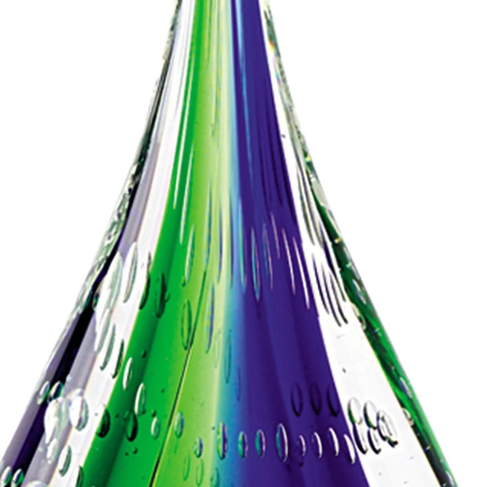 12 Mouth Blown Teardrop Centerpiece on Crystal Base By Homeroots - Image 5