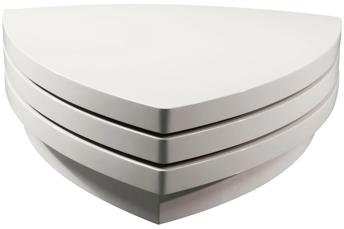 12' White Fiberglass Tiered Coffee Table By Homeroots - Image 2