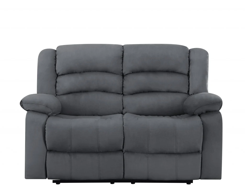 120" Contemporary Gray Fabric Sofa Set By Homeroots - Image 4