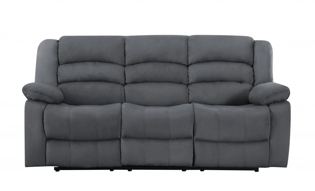 120" Contemporary Gray Fabric Sofa Set By Homeroots - Image 5