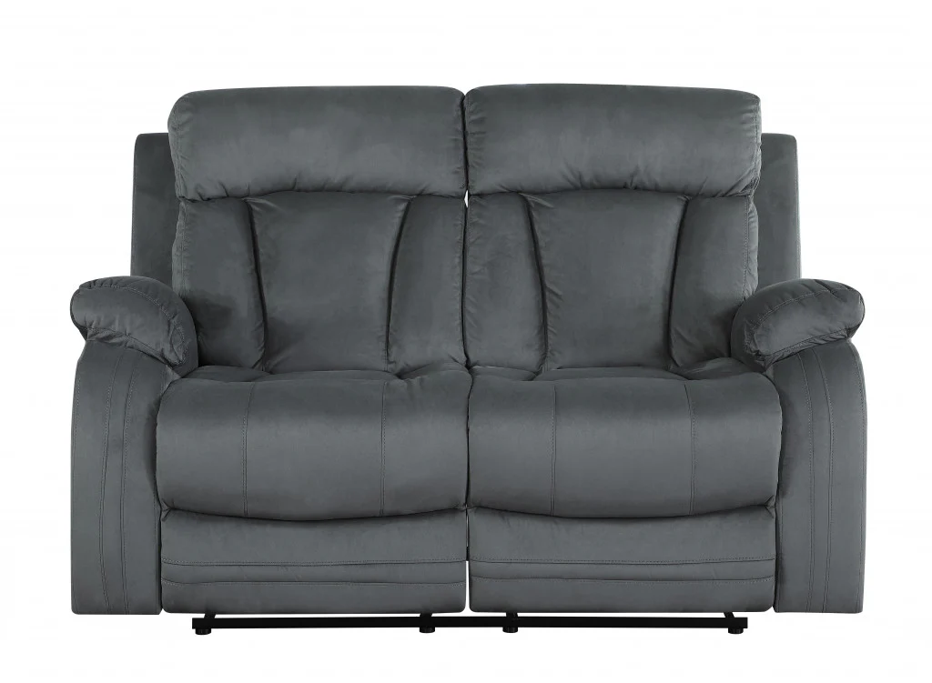120" Modern Grey Fabric Sofa Set By Homeroots - Image 4