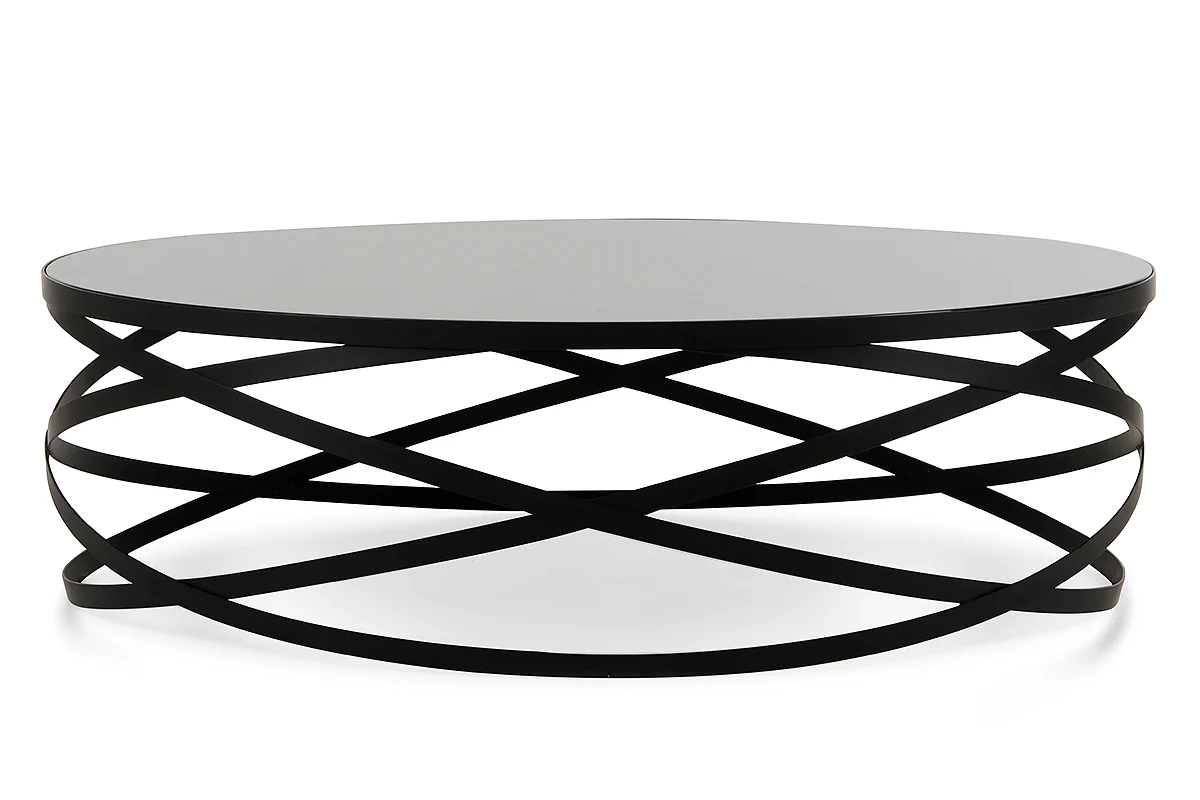13' Black Metal and Glass Coffee Table By Homeroots - Image 2