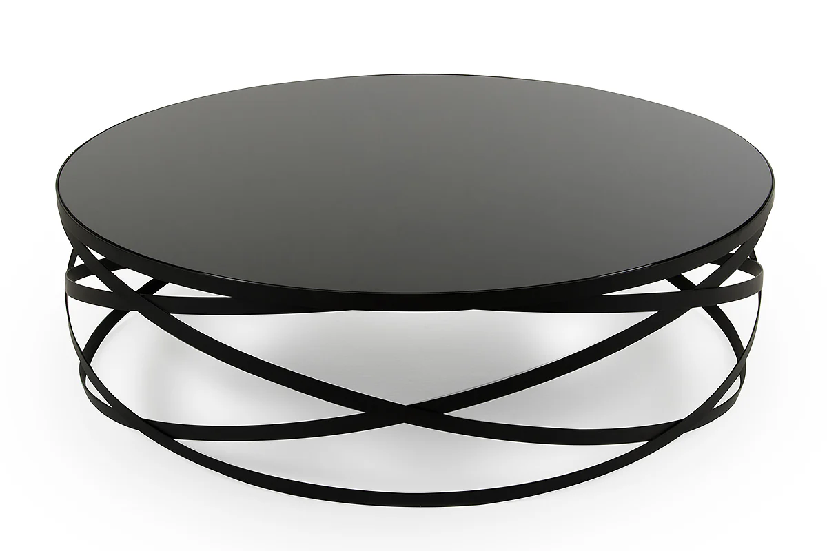 13' Black Metal and Glass Coffee Table By Homeroots - Image 3