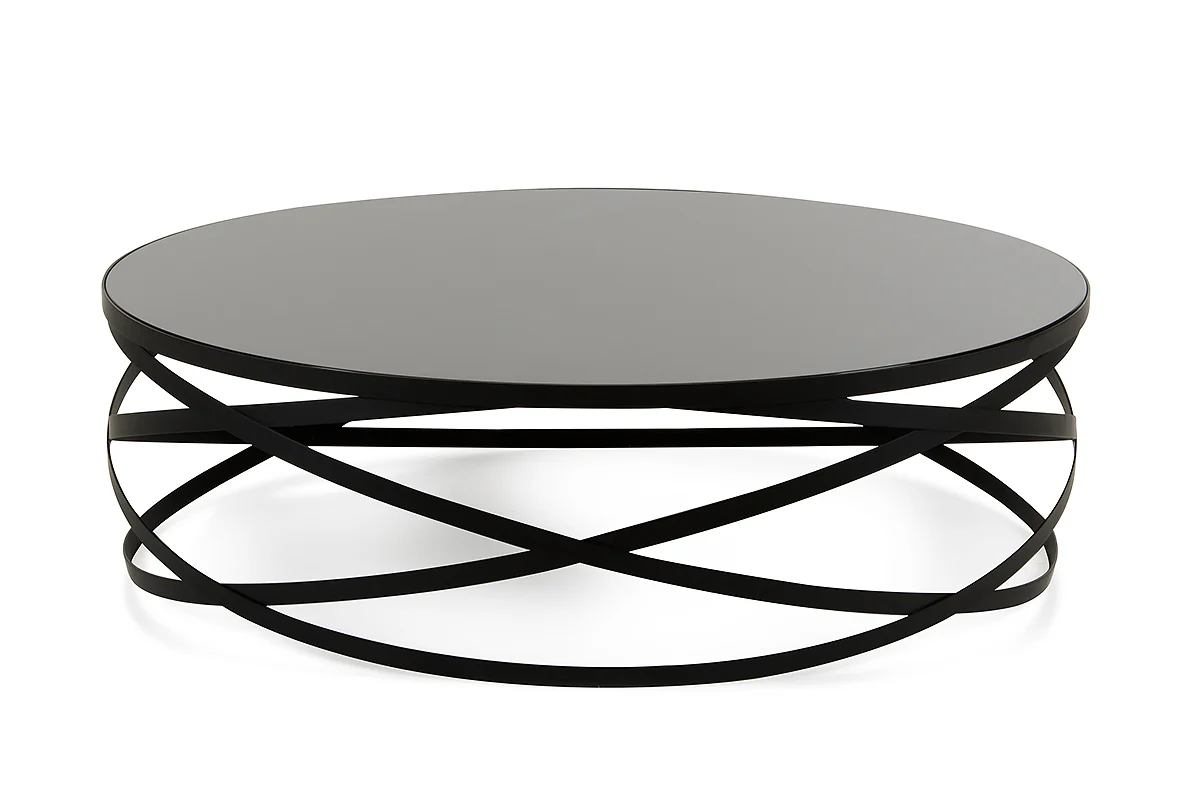 13' Black Metal and Glass Coffee Table By Homeroots - Image 4