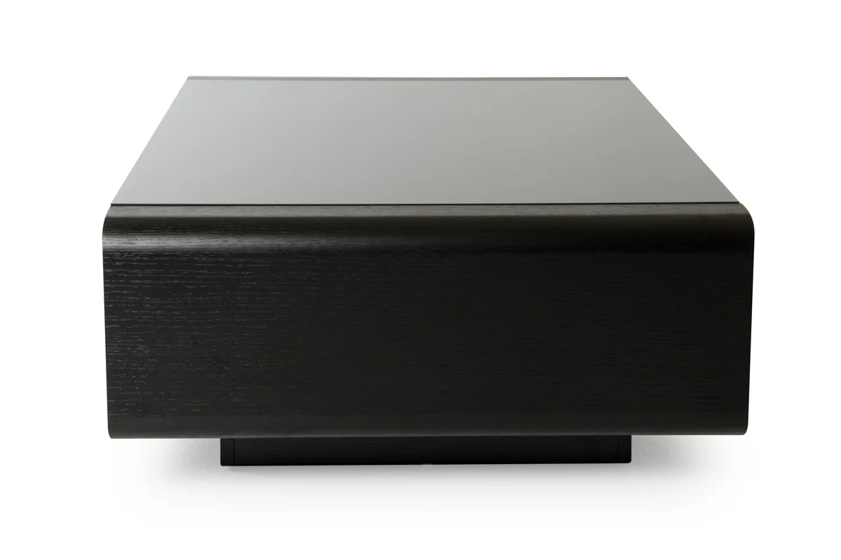 13" Black Oak Veneer and Glass Coffee Table By Homeroots - Image 4