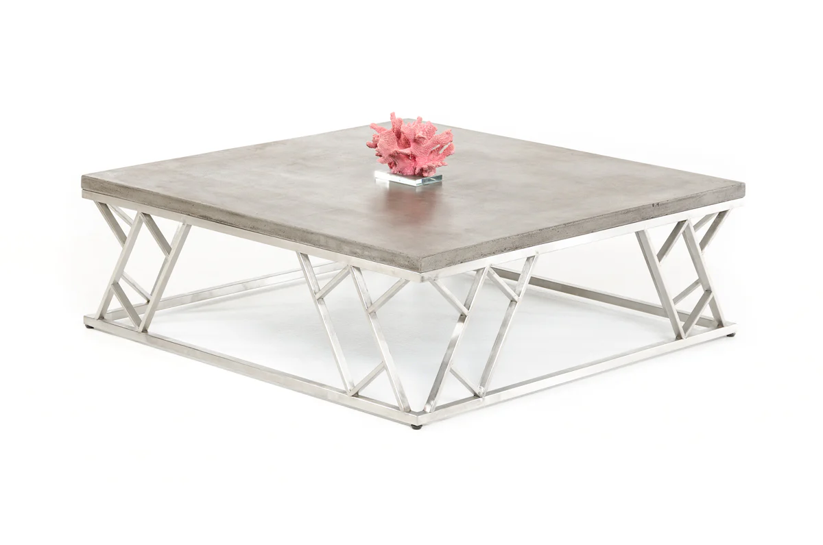 13' Concrete and Steel Coffee Table By Homeroots - Image 5