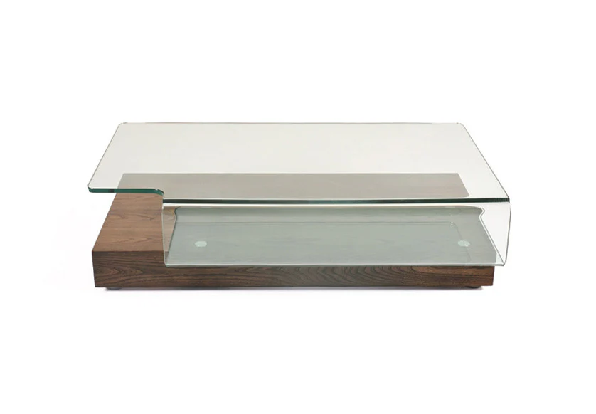 13" Elm Veneer and Glass Coffee Table By Homeroots - Image 3
