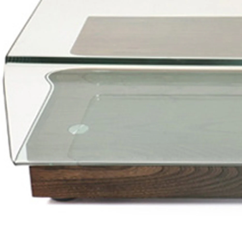 13" Elm Veneer and Glass Coffee Table By Homeroots - Image 4