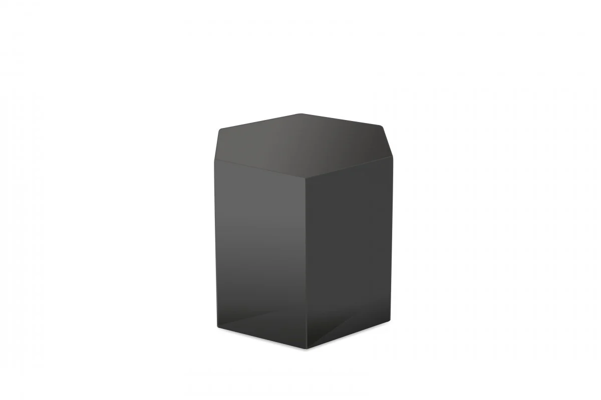 13" Grey High Gloss Manufactured Wood Hexagon End Table By Homeroots - Image 3