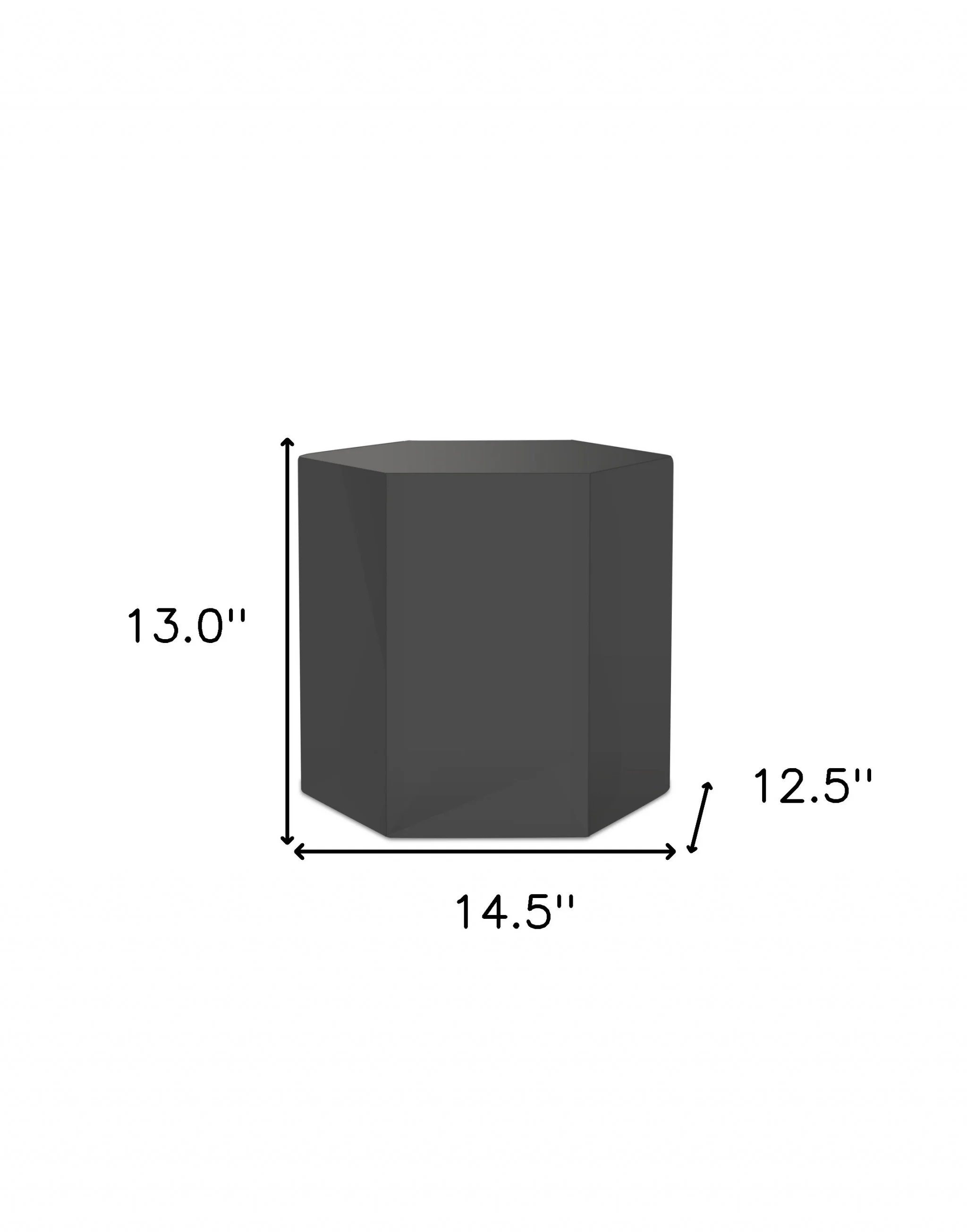 13" Grey High Gloss Manufactured Wood Hexagon End Table By Homeroots - Image 5