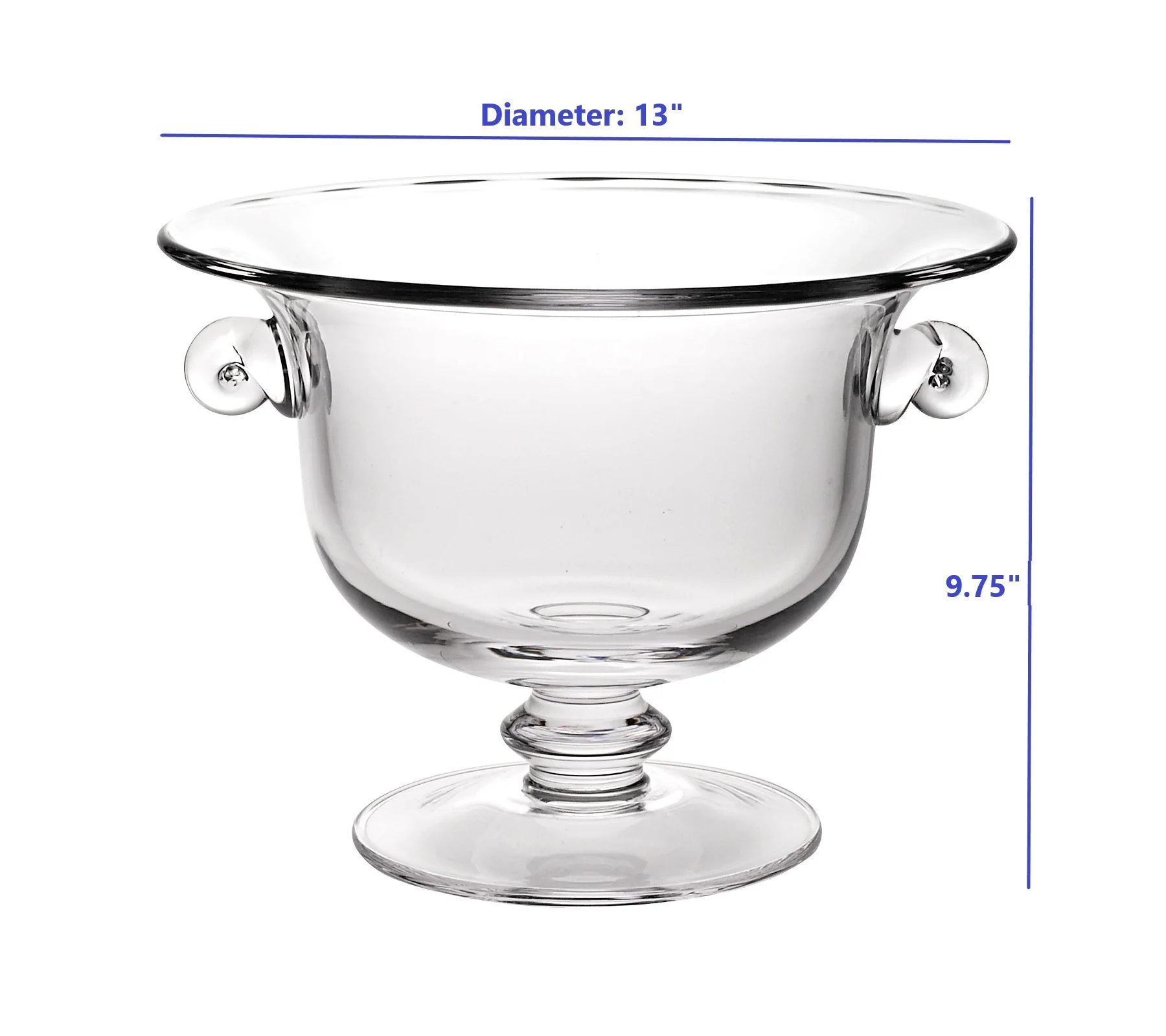 13 Mouth Blown Crystal Trophy Centerpiece Fruit Or Punchbowl By Homeroots - Image 4