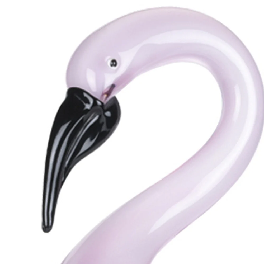 13 Mouth Blown Pink Flamingo Art Glass By Homeroots - Image 4