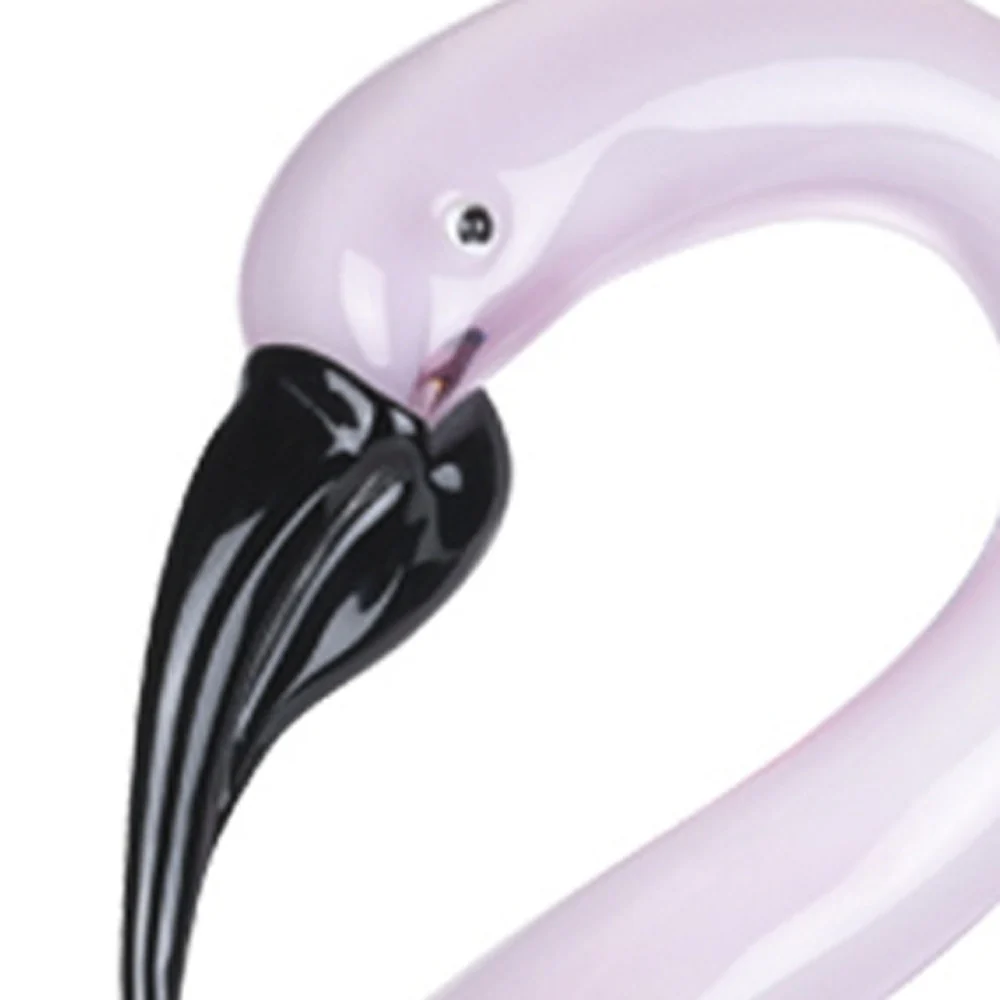 13 Mouth Blown Pink Flamingo Art Glass By Homeroots - Image 5