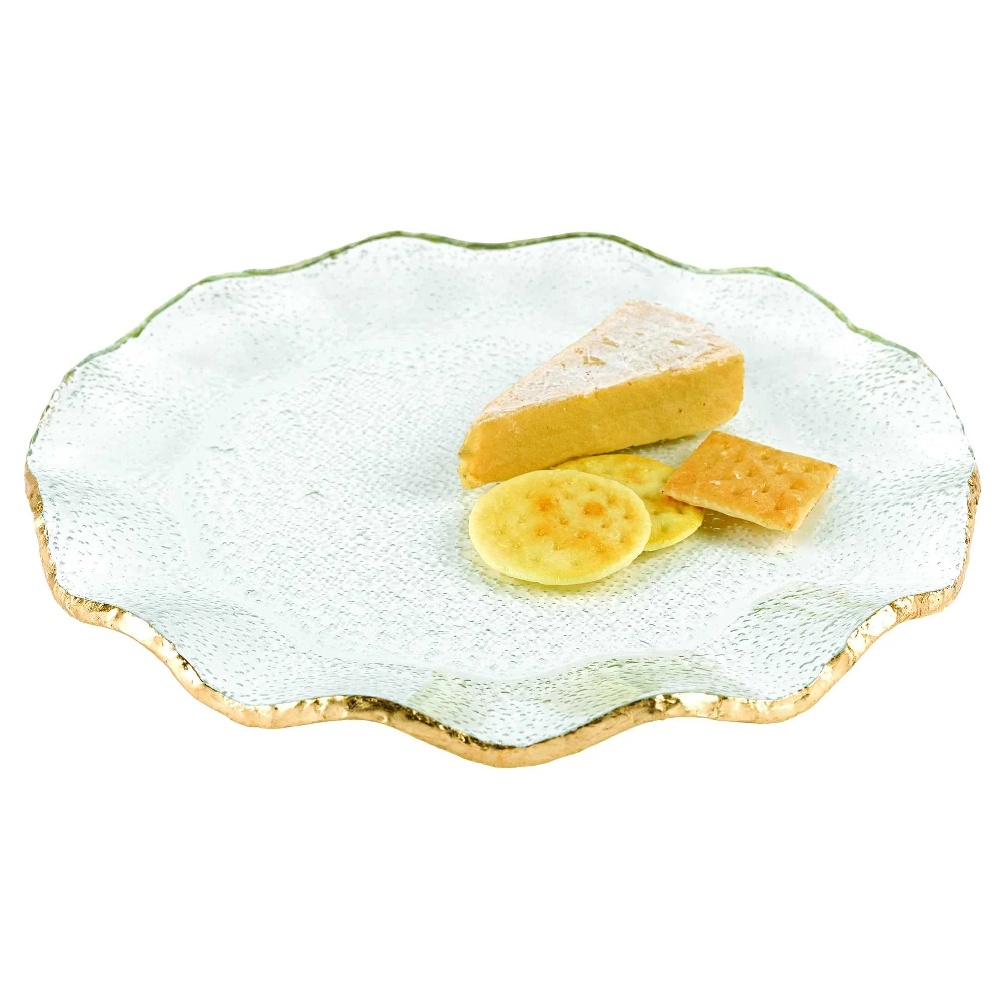 13 Mouth Blown Wavy Edge Gold Leaf Platter Or Charger By Homeroots - Image 2