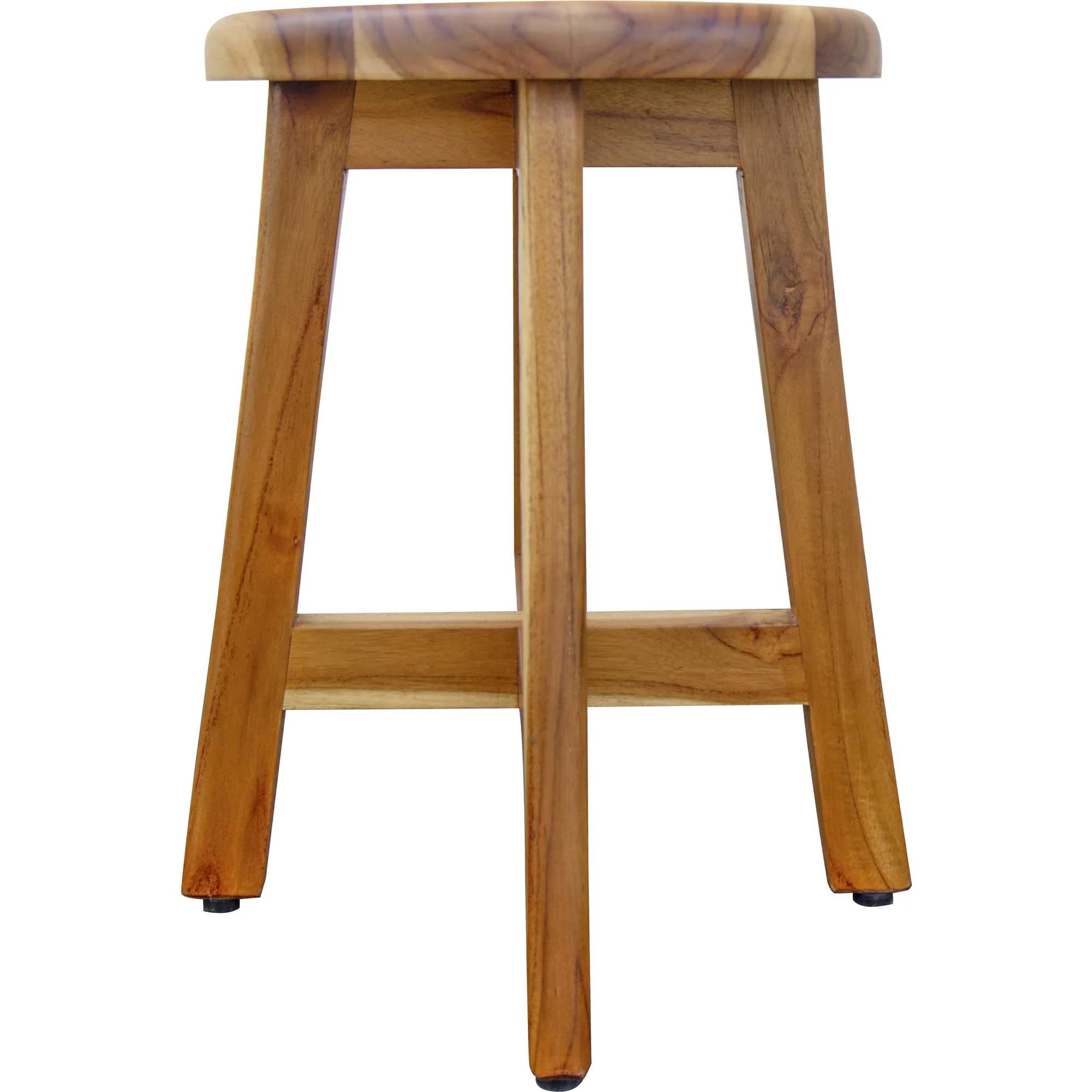 13" Round Compact Teak Chair In Natural Finish By Homeroots - Image 2