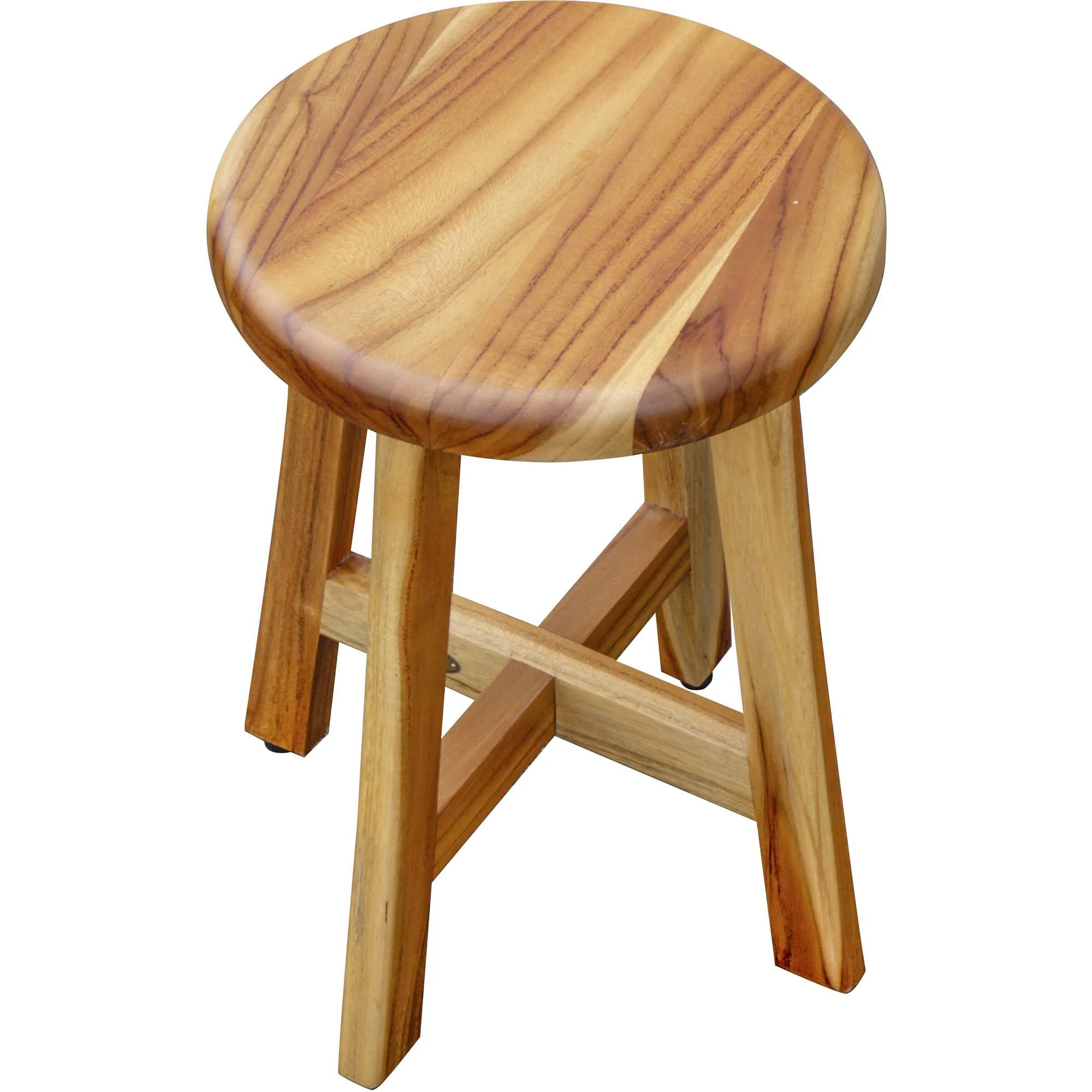 13" Round Compact Teak Chair In Natural Finish By Homeroots - Image 3