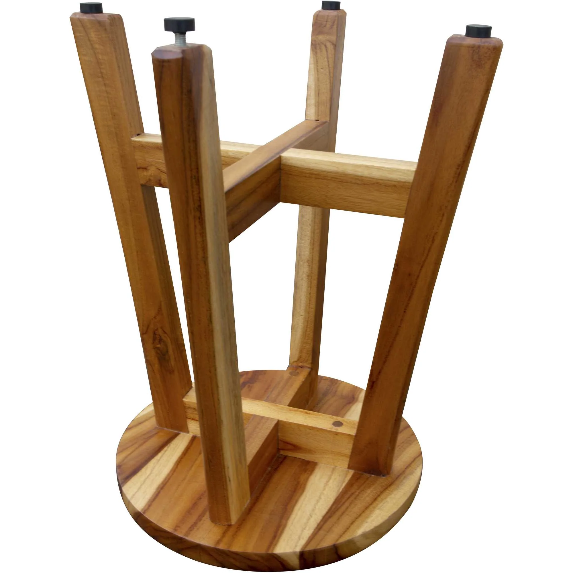 13" Round Compact Teak Chair In Natural Finish By Homeroots - Image 4