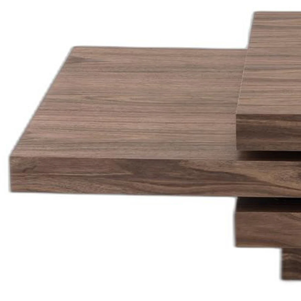 13' Walnut Veneer Coffee Table By Homeroots - Image 4