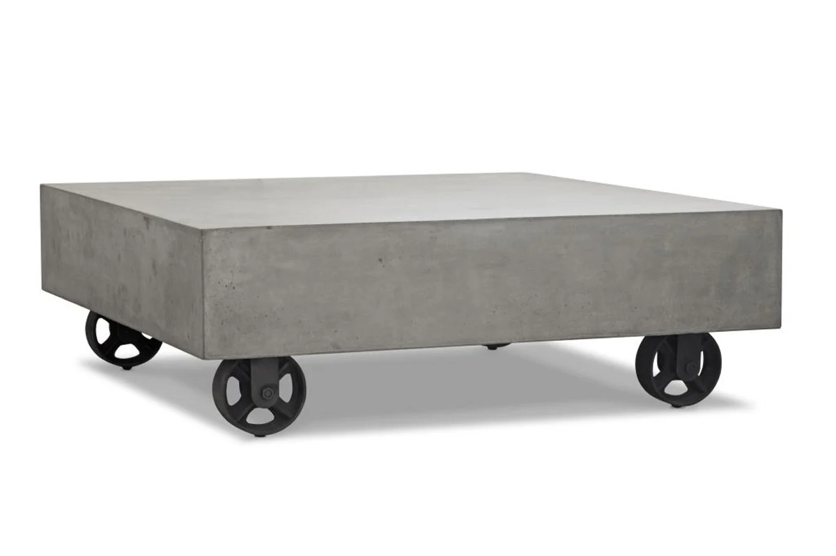 14' Concrete and Metal Coffee Table By Homeroots - Image 3