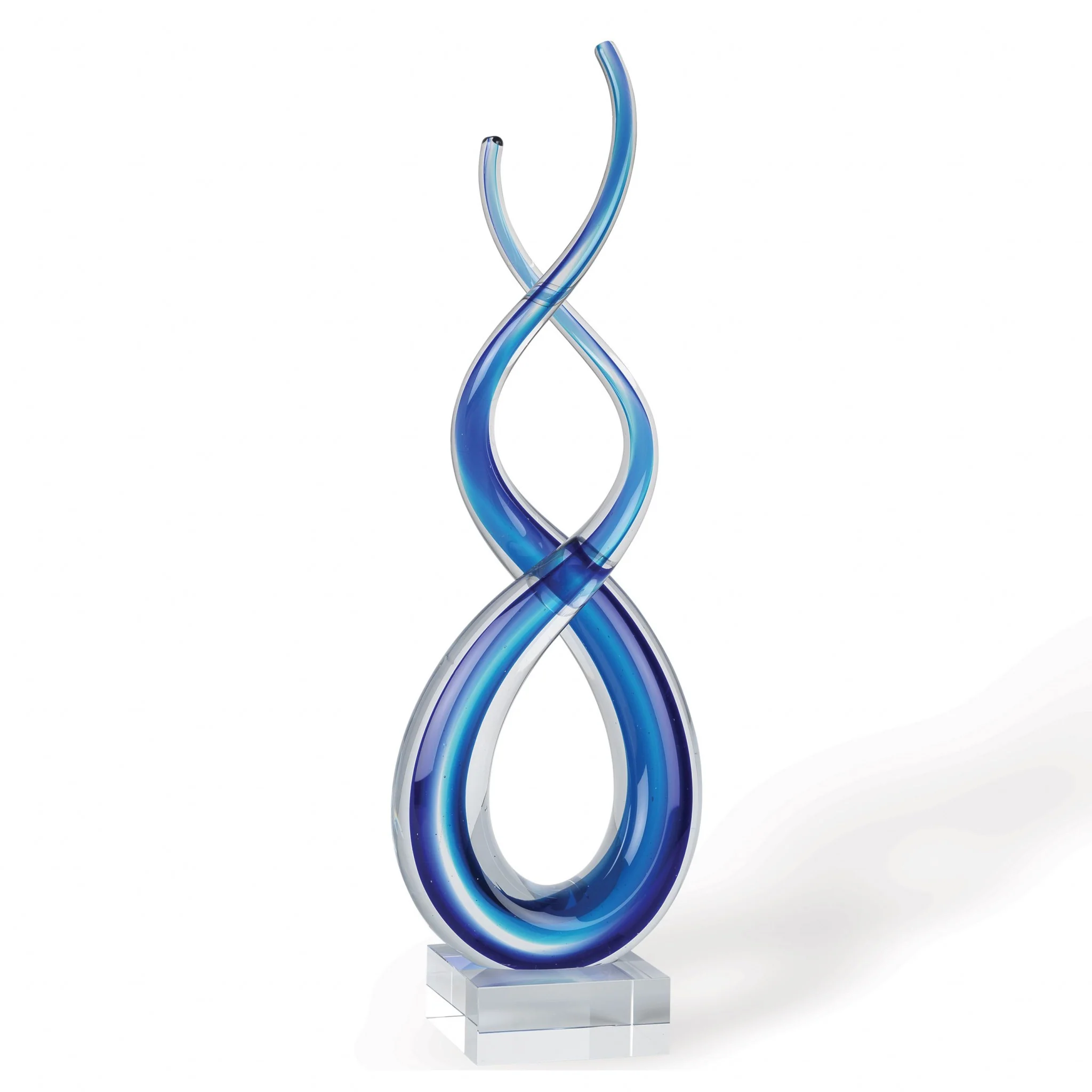 14 Contemporary Blue Art Glass Centerpiece By Homeroots - Image 3