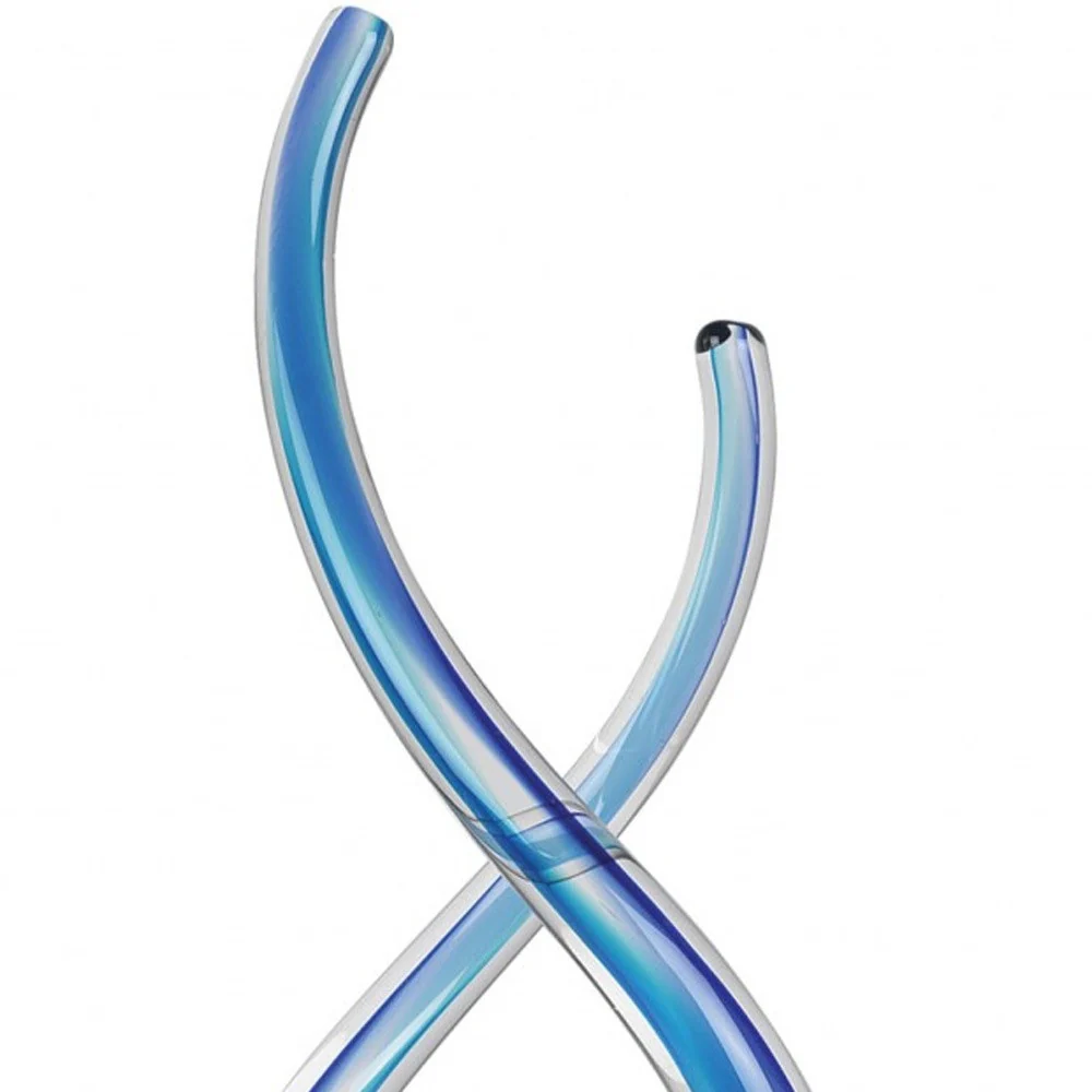 14 Contemporary Blue Art Glass Centerpiece By Homeroots - Image 4