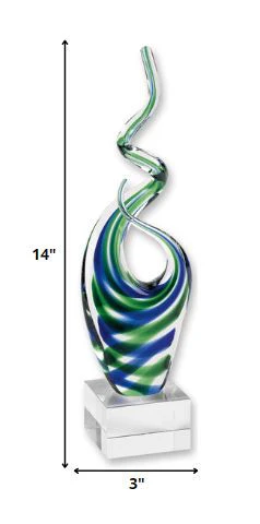 14 MultiColor Glass Art Glass Centerpiece By Homeroots - Image 2