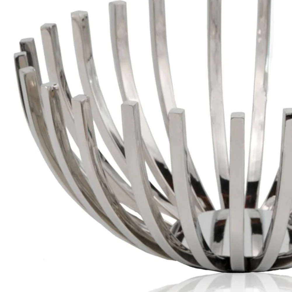 14' Round Stainless Steel Modern Open Centerpiece Bowl By Homeroots - Image 3