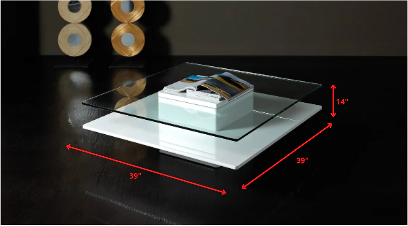 14' White MDF and Glass Coffee Table By Homeroots - Image 2
