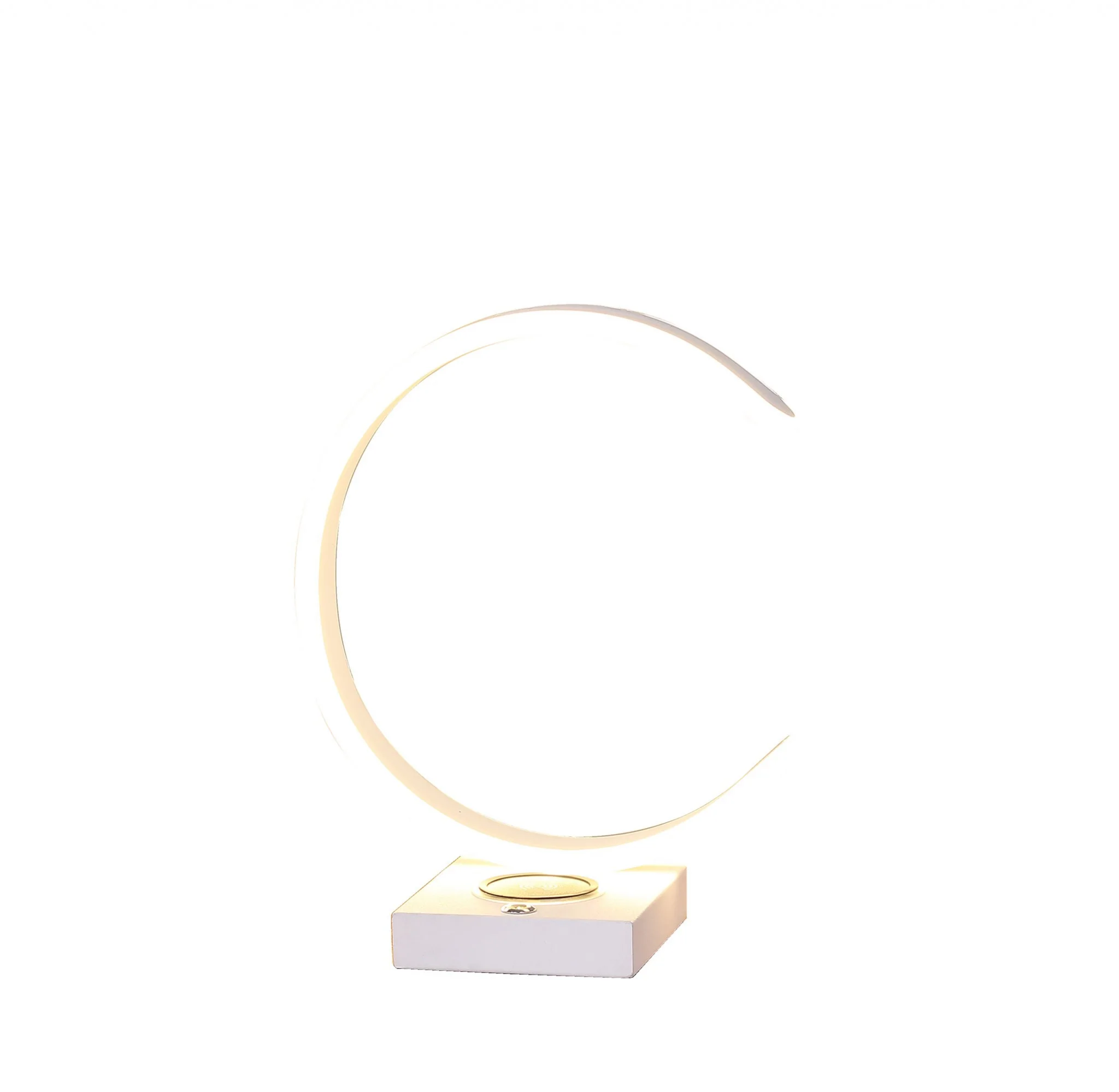 14" White Metal LED with USB Wireless Charger Table Lamp By Homeroots - Image 4