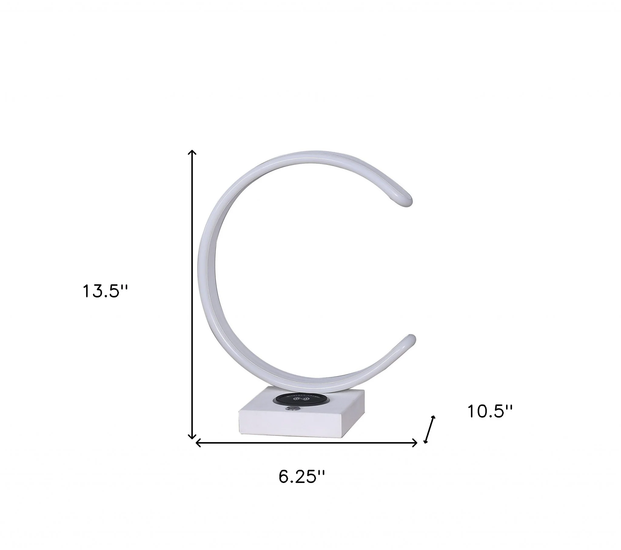 14" White Metal LED with USB Wireless Charger Table Lamp By Homeroots - Image 7