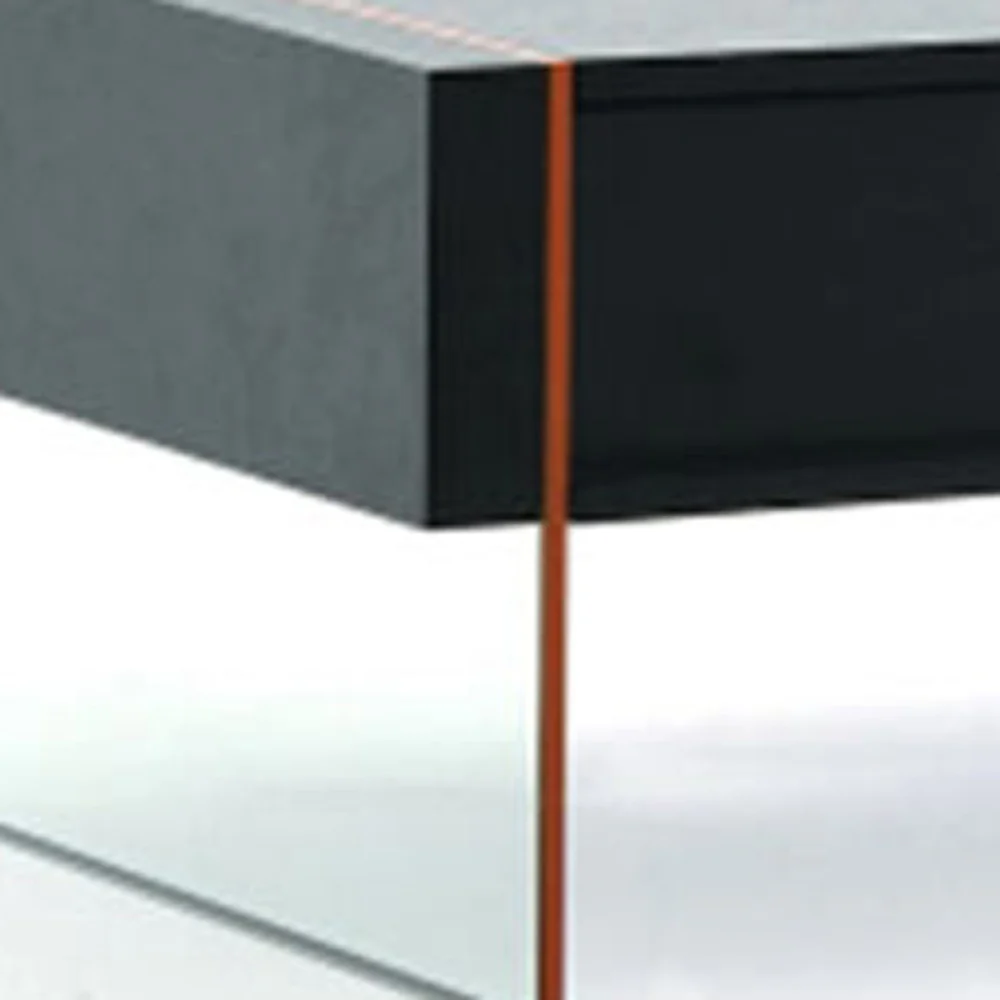 15' Black MDF and Glass Floating Coffee Table By Homeroots - Image 5