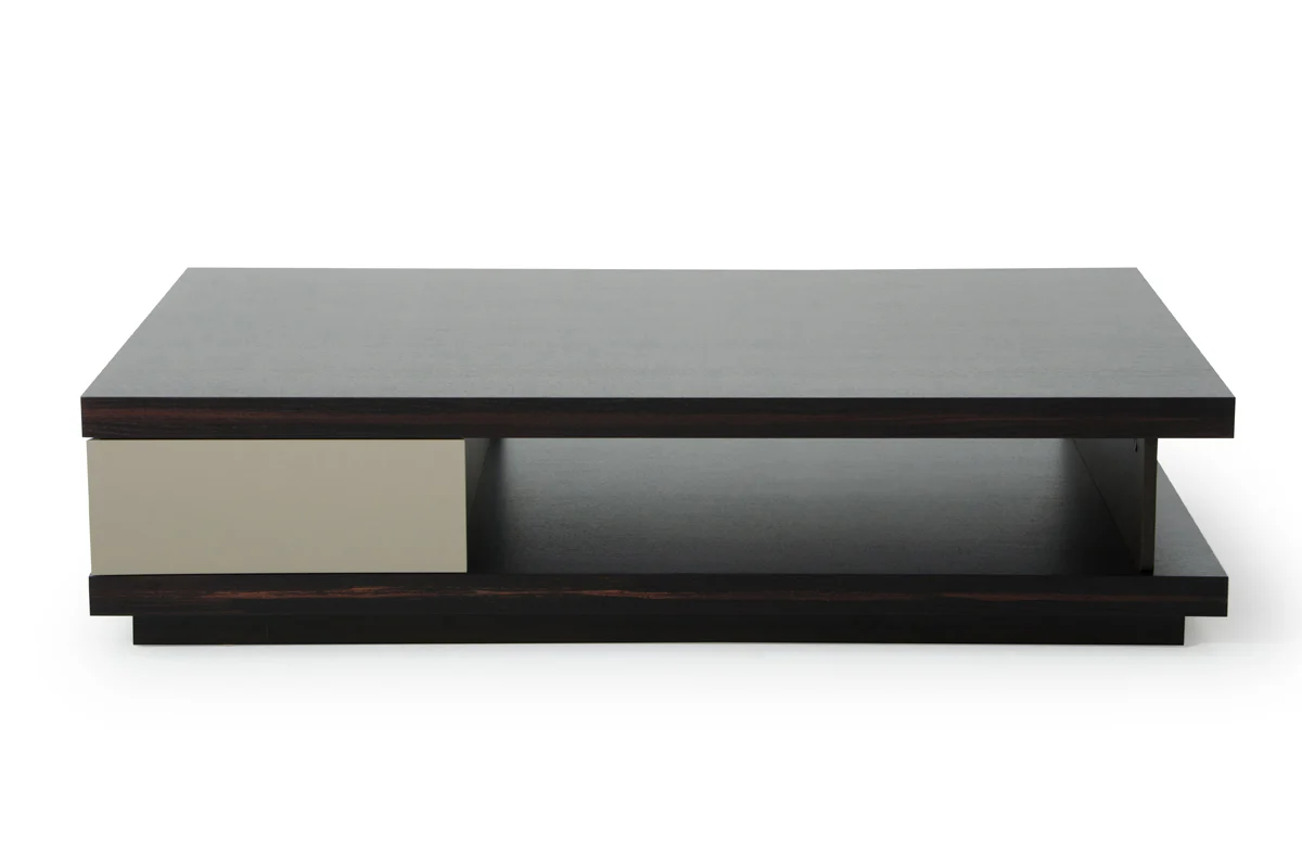 15' Oak and Grey Gloss Veneer Coffee Table By Homeroots - Image 3