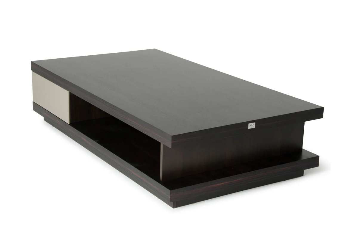 15' Oak and Grey Gloss Veneer Coffee Table By Homeroots - Image 4