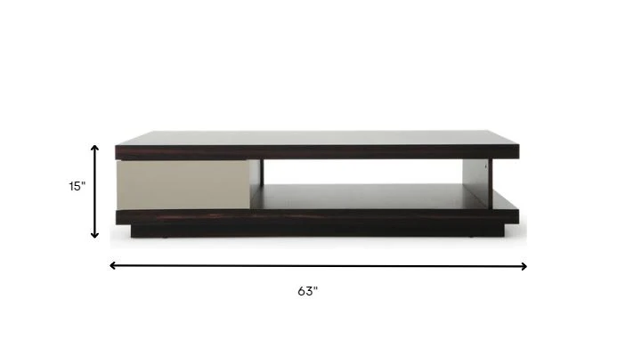 15' Oak and Grey Gloss Veneer Coffee Table By Homeroots - Image 6