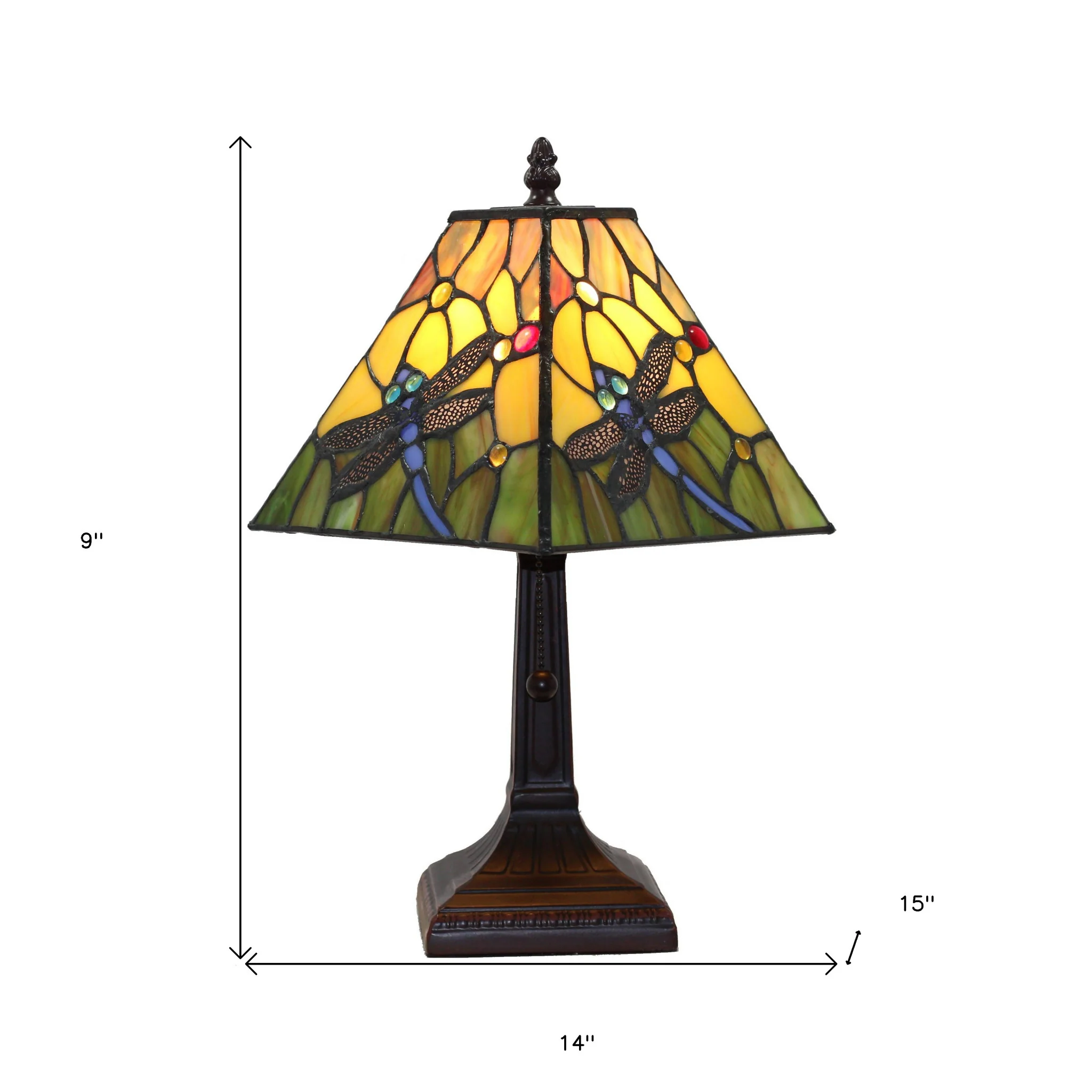 15" Tiffany Style Blue Dragonflies Table Lamp By Homeroots - Image 5