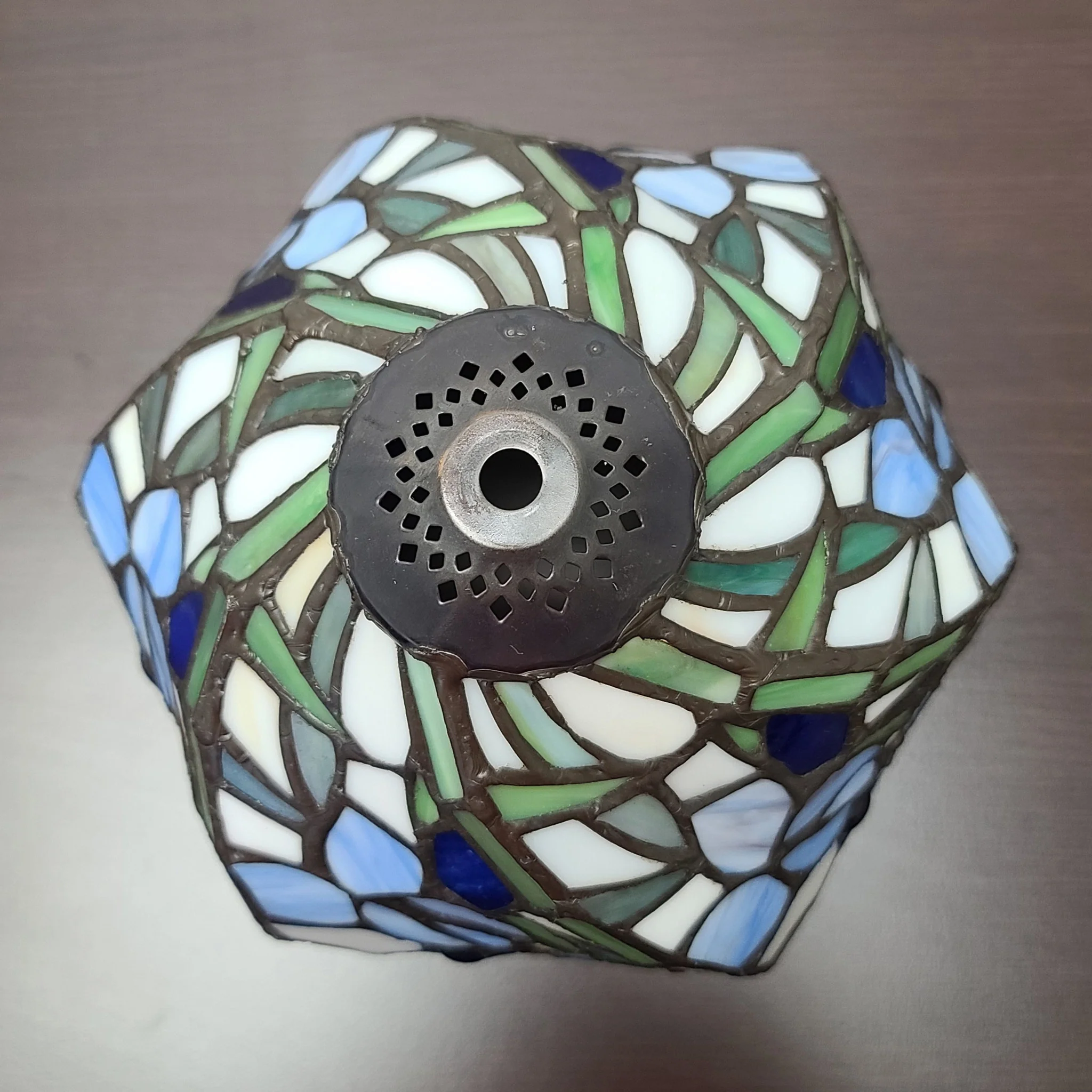 15" Tiffany Style Blue Floral Table Lamp By Homeroots - Image 5