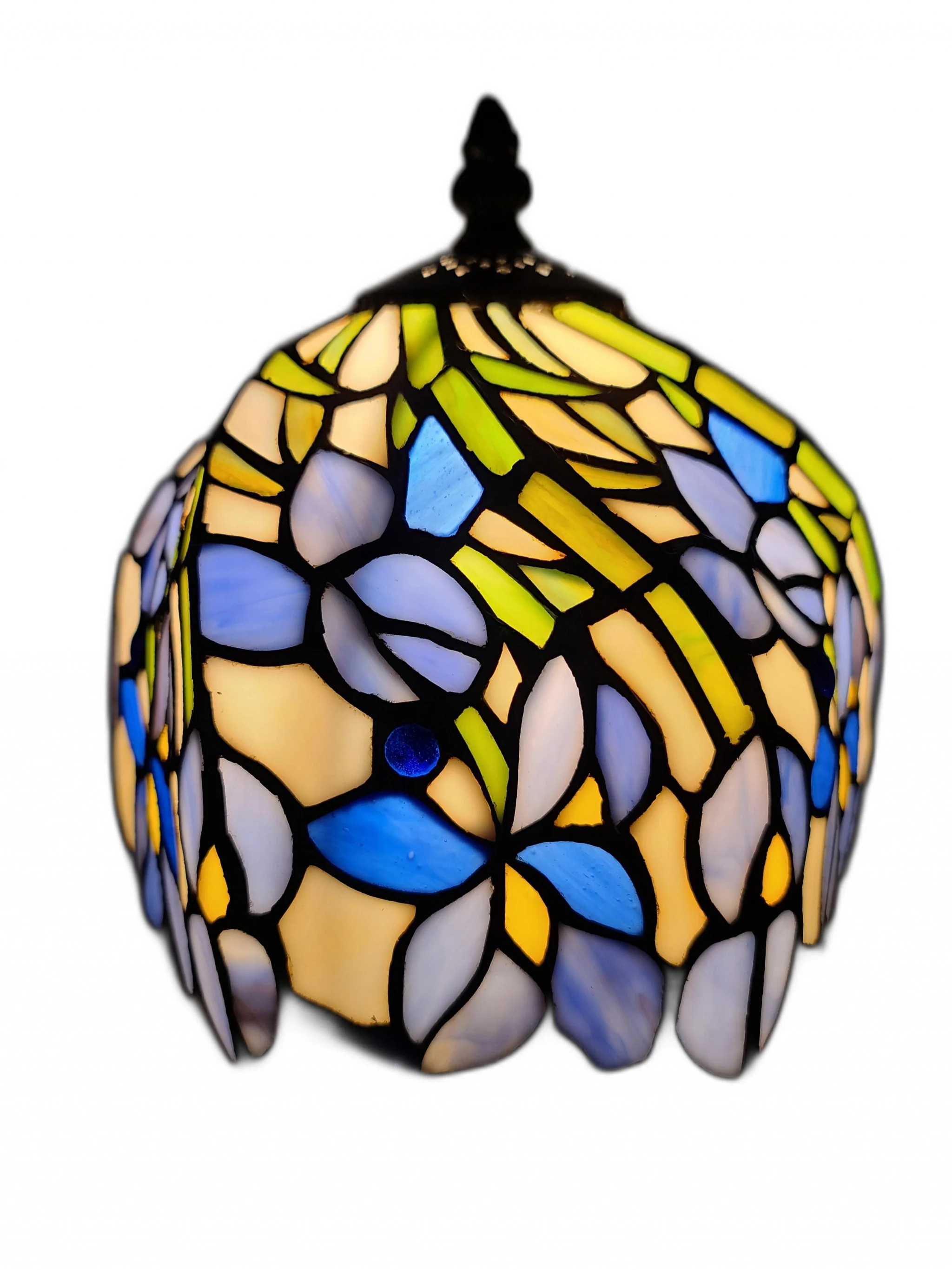 15" Tiffany Style Blue Floral Table Lamp By Homeroots - Image 6