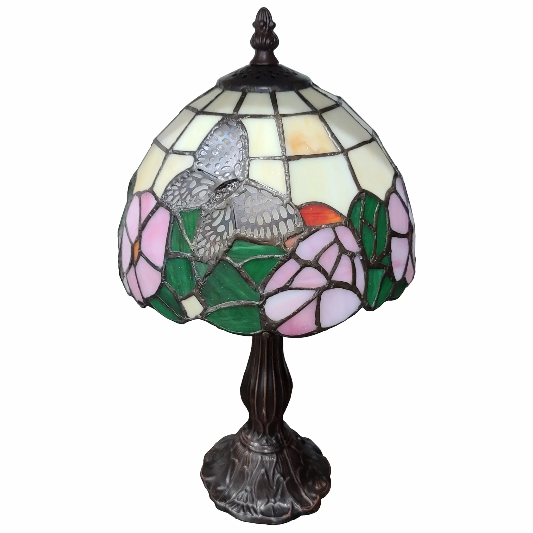 15" Tiffany Style Floral Butterfly Table Lamp By Homeroots - Image 2