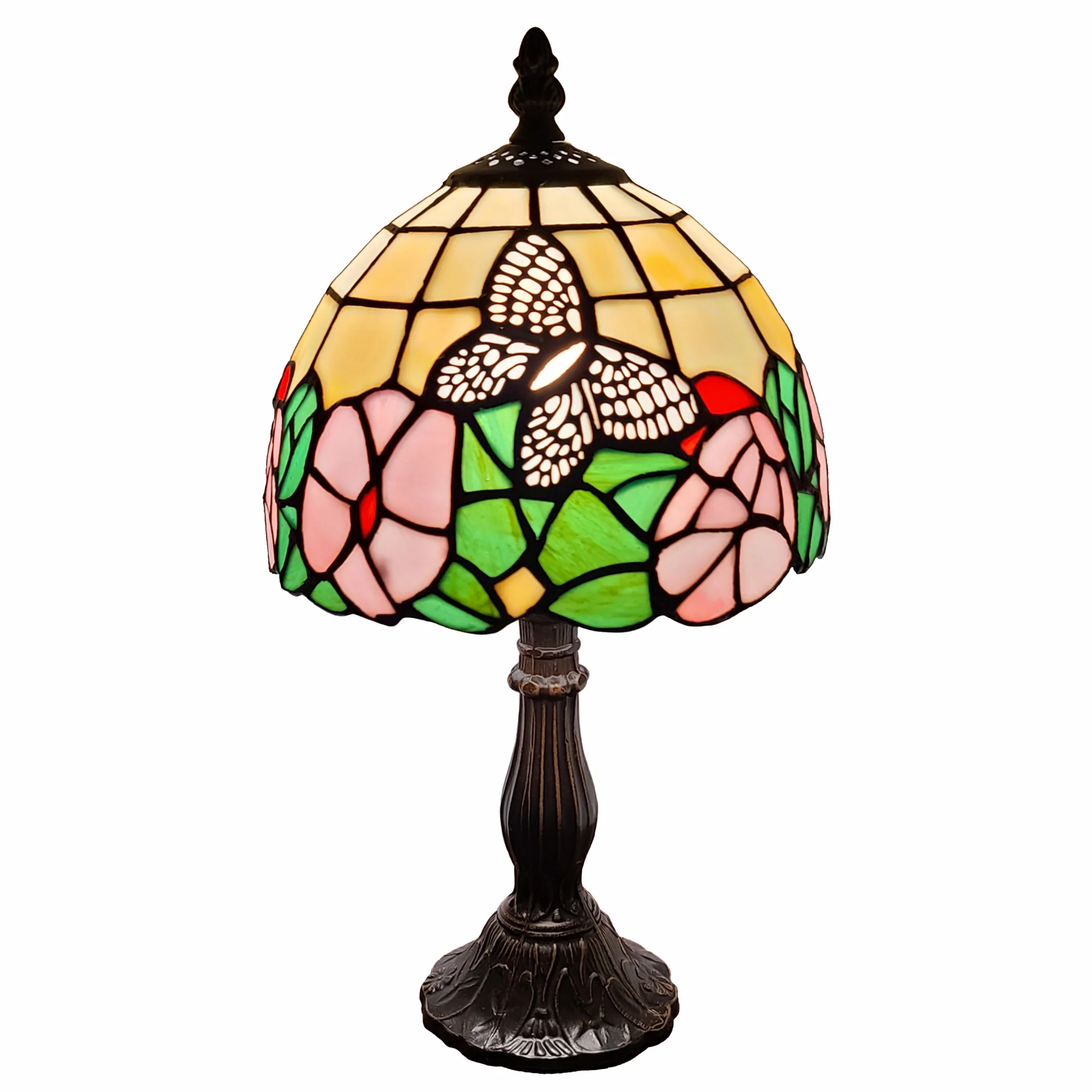 15" Tiffany Style Floral Butterfly Table Lamp By Homeroots - Image 7