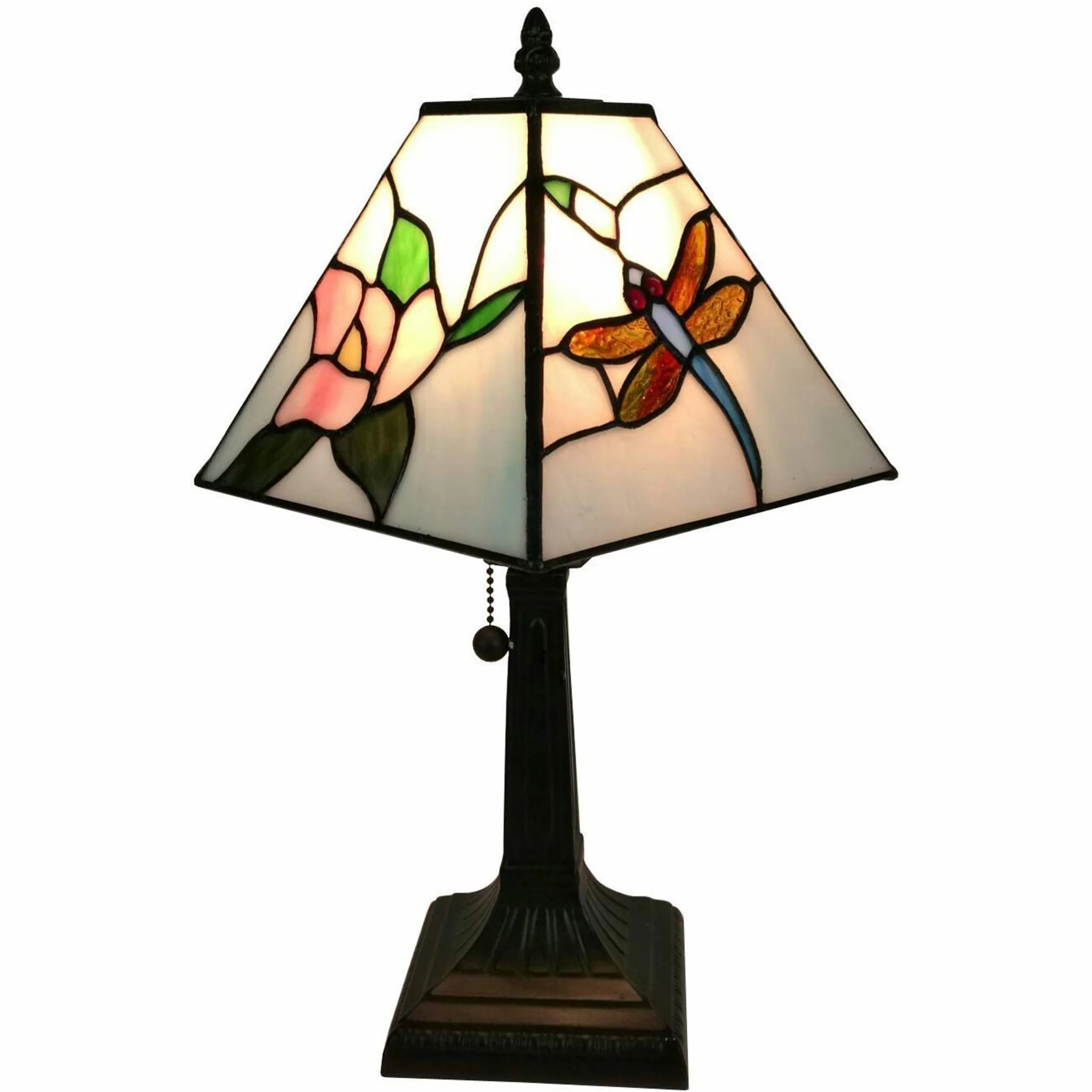 15" Tiffany Style Floral Dragonflies Table Lamp By Homeroots - Image 2