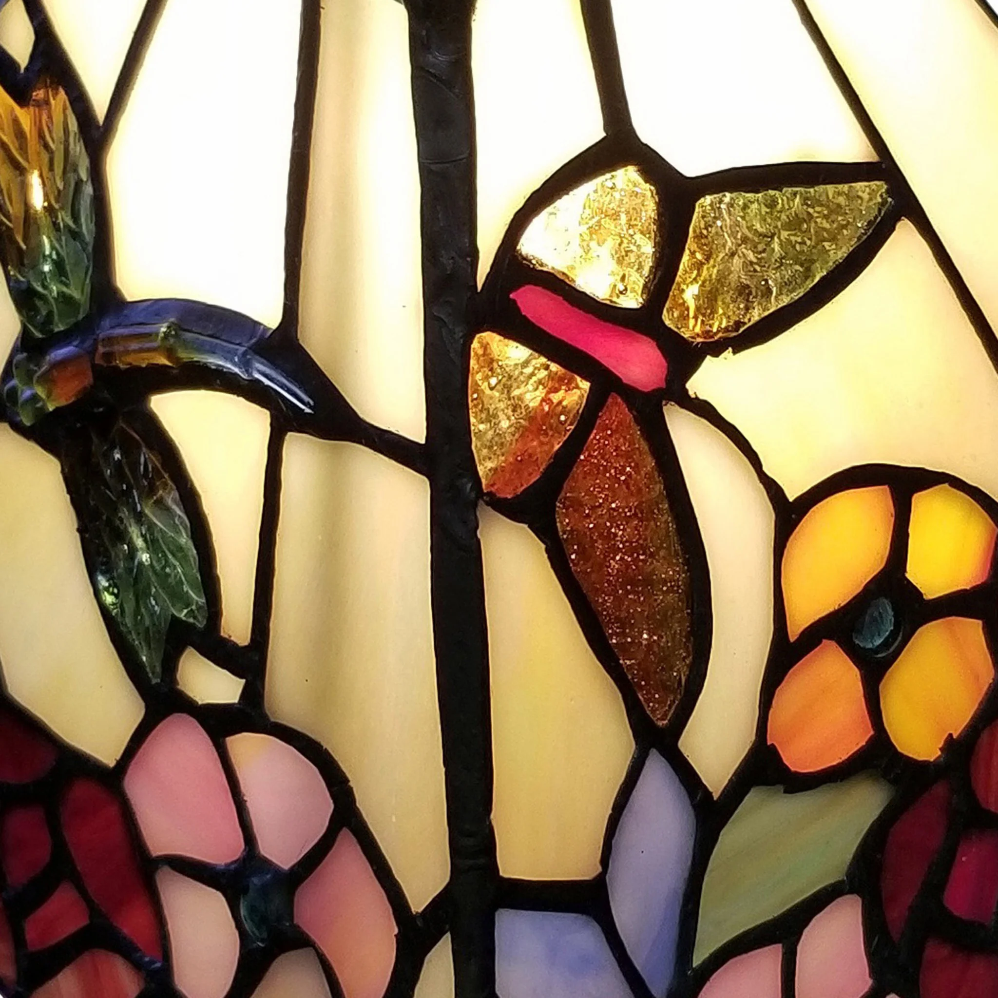 15" Tiffany Style Hummingbird Multi Flower Table Lamp By Homeroots - Image 3