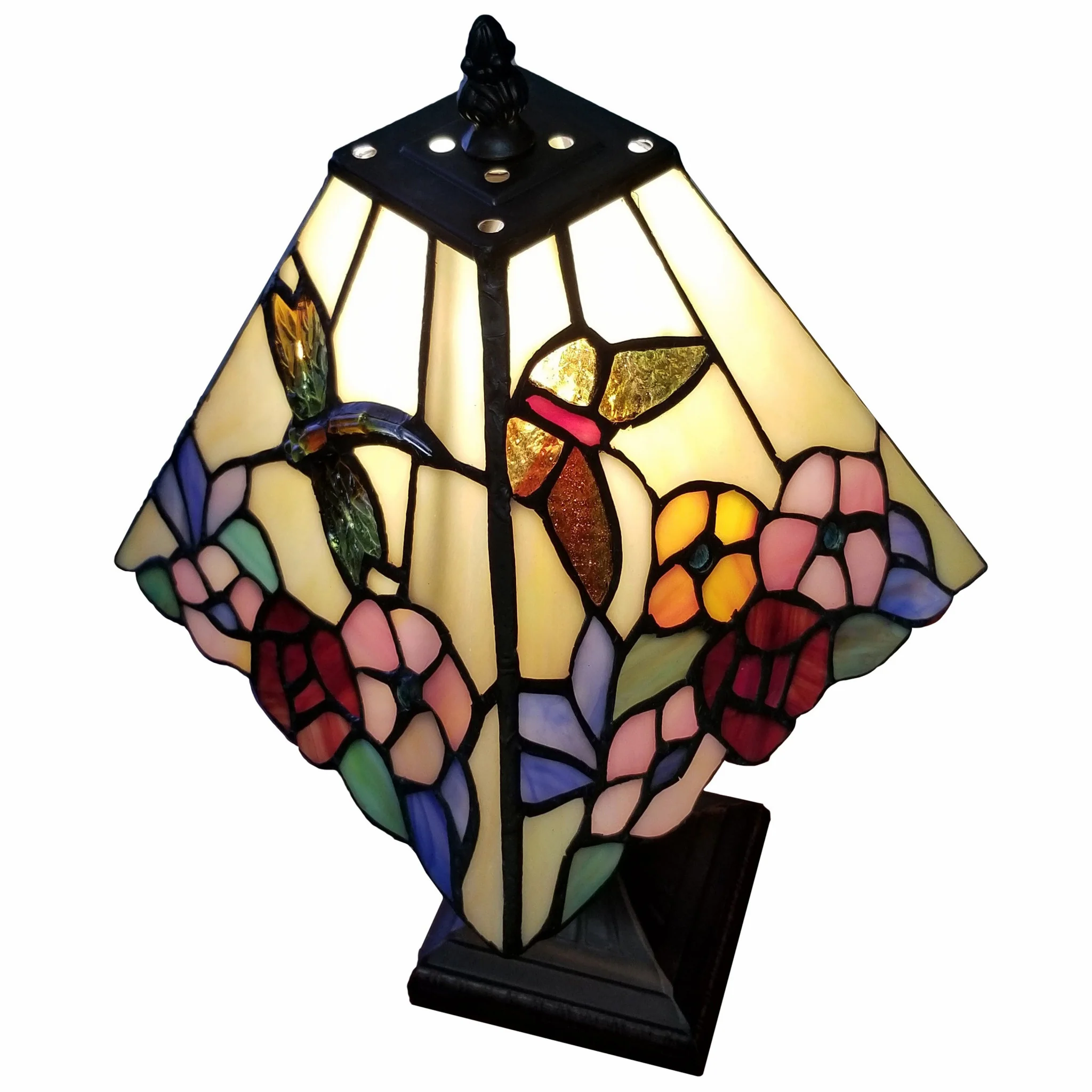 15" Tiffany Style Hummingbird Multi Flower Table Lamp By Homeroots - Image 5
