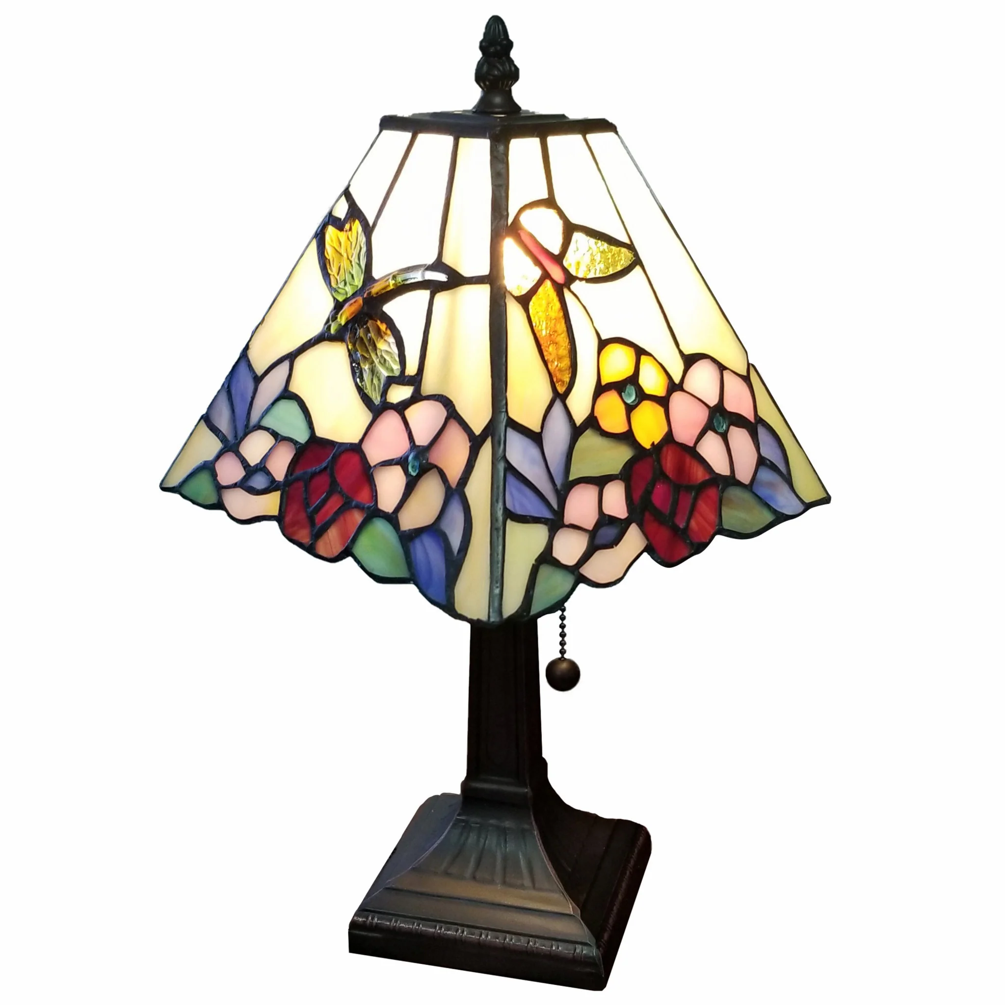 15" Tiffany Style Hummingbird Multi Flower Table Lamp By Homeroots - Image 6