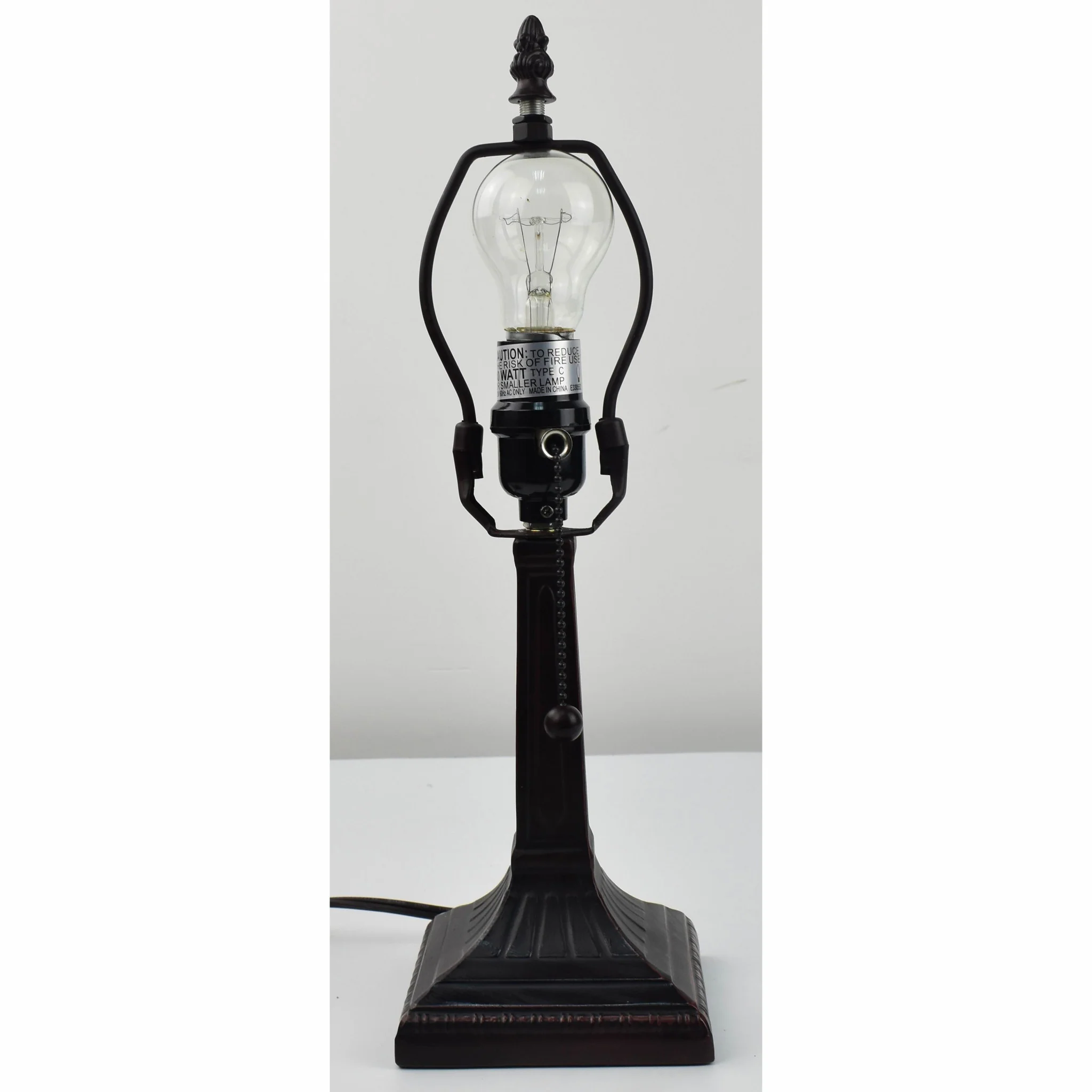 15" Tiffany Style Vintage Abstract Brown Table Lamp By Homeroots - Image 4