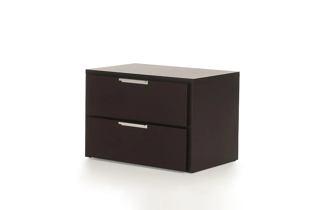15' Wenge Veneer And Steel Nightstand By Homeroots - Image 2