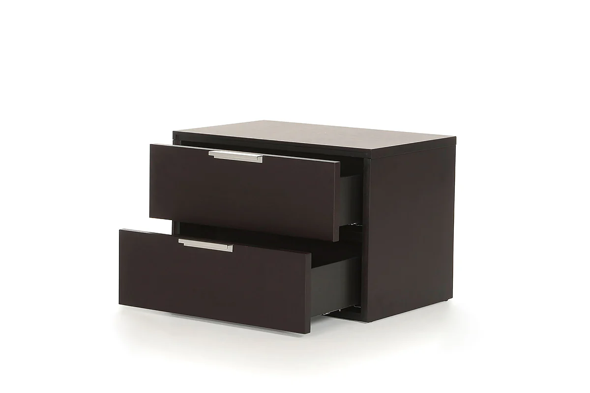 15' Wenge Veneer And Steel Nightstand By Homeroots - Image 3