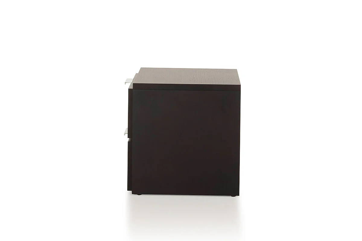 15' Wenge Veneer And Steel Nightstand By Homeroots - Image 4